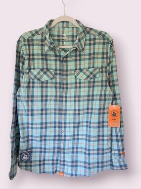 NWT Rabbit Running x Hoka Plaid Snap Button Down Shirt Men's S